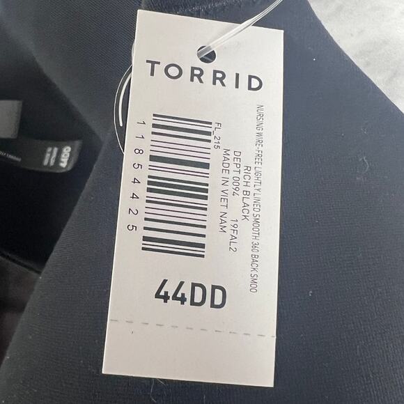 NWT TORRID Women's 44DD Black Dream Wire-Free Nursing 360° Back Smoothing Bra - Picture 7 of 10